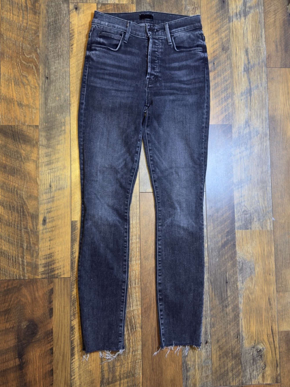 MOTHER The Stunner Ankle Fray Skinny Jeans Night Garden Size 23